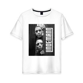 Женская футболка хлопок Oversize с принтом Lindemann в городе Новоалтайск, 100% хлопок | свободный крой, круглый ворот, спущенный рукав, длина до линии бедер
 | industrial | lindemann | metal | pain | peter | rammstein | rock | tagtgren | till | индастриал | линдеманн | метал | петер | пэйн | раммштайн | рок | тилль | тэгтгрен