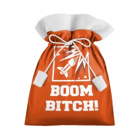Подарочный 3D мешок с принтом Boom Bitch! в городе Новоалтайск, 100% полиэстер | Размер: 29*39 см | Тематика изображения на принте: ace | diamond | epic | fails | funny | gameplay | mozzie | pro league | pvp | r6 | r6s | random | update | герой | дым | огонь | осада | пламя | радуга | снайпер | сражения | туман | шутер