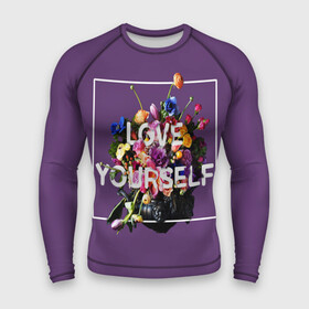 Мужской рашгард 3D с принтом Love Yourself в городе Новоалтайск,  |  | bangtan | bighit | boy | fake love | j hope | jimin | jin | jungkook | korea | kpop | live | luv | mic drop | rm | suga | v | with | бтс | кей | поп