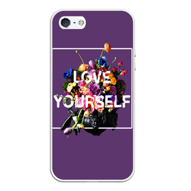 Чехол для iPhone 5/5S матовый с принтом Love Yourself в городе Новоалтайск, Силикон | Область печати: задняя сторона чехла, без боковых панелей | bangtan | bighit | boy | fake love | j hope | jimin | jin | jungkook | korea | kpop | live | luv | mic drop | rm | suga | v | with | бтс | кей | поп