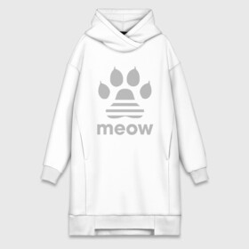 Платье-худи хлопок с принтом Meow в городе Новоалтайск,  |  | animal | cat | cute | kitty | meow | друг | животные | киска | китти | кот | котенок | котик | кошечка | кошка | лев | леопард | милый | мур | мяу | пантера | питомец | рысь | тигр | улыбка