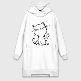Платье-худи хлопок с принтом Кошечка в городе Новоалтайск,  |  | animal | cat | cute | kitty | meow | друг | животные | киска | китти | кот | котенок | котик | кошечка | кошка | лев | леопард | милый | мур | мяу | пантера | питомец | рысь | тигр | улыбка