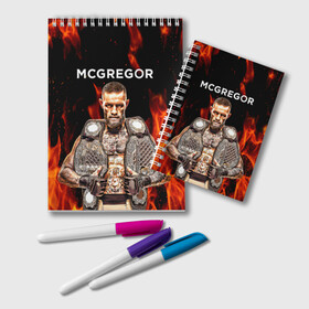 Блокнот с принтом CONOR McGREGOR в городе Новоалтайск, 100% бумага | 48 листов, плотность листов — 60 г/м2, плотность картонной обложки — 250 г/м2. Листы скреплены удобной пружинной спиралью. Цвет линий — светло-серый
 | Тематика изображения на принте: conor | conor mcgregor | ufs | бокс | дональд серроне | ирландский боец | конор | конор макгрегор | конор макгрегор vs дональд серроне | макгрегор | профессиональный бокс | смешанные бои