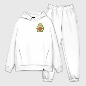 Мужской костюм хлопок OVERSIZE с принтом Avocado Heart в городе Новоалтайск,  |  | avocado | heart | sticker | vegan | vegetarian | авокадо | веган | вегетарианство | сердце | стикер