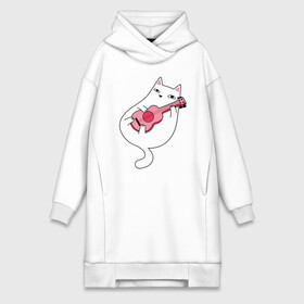 Платье-худи хлопок с принтом Music Cat в городе Новоалтайск,  |  | animal | cat | cute | kitty | meow | music | гитара | друг | животные | киска | китти | кот | котенок | котик | кошечка | кошка | лев | леопард | милый | музыка | мур | мяу | пантера | питомец | рысь | тигр | улыбка