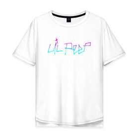Мужская футболка хлопок Oversize с принтом LIL PEEP (НА СПИНЕ) в городе Новоалтайск, 100% хлопок | свободный крой, круглый ворот, “спинка” длиннее передней части | lil peep | lil prince | pink | зарубежная музыка | лил пип | маленький принц