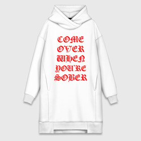 Платье-худи хлопок с принтом COME OVER WHEN YOU RE SOBER в городе Новоалтайск,  |  | lil peep | lil prince | pink | зарубежная музыка | лил пип | маленький принц