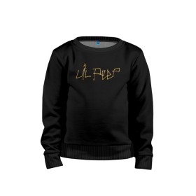 Детский свитшот хлопок с принтом LIL PEEP GOLDEN LOGO в городе Новоалтайск, 100% хлопок | круглый вырез горловины, эластичные манжеты, пояс и воротник | lil peep | lil prince | pink | зарубежная музыка | лил пип | маленький принц
