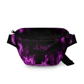 Поясная сумка 3D с принтом LIL PEEP FIRE в городе Новоалтайск, 100% полиэстер | плотная ткань, ремень с регулируемой длиной, внутри несколько карманов для мелочей, основное отделение и карман с обратной стороны сумки застегиваются на молнию | lil peep | lil prince | pink | зарубежная музыка | лил пип | маленький принц