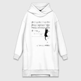 Платье-худи хлопок с принтом Music cat в городе Новоалтайск,  |  | animal | cat | cute | kitty | meow | друг | животные | киска | китти | кот | котенок | котик | кошечка | кошка | лев | леопард | милый | мур | мяу | пантера | питомец | рысь | тигр | улыбка