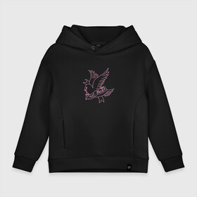 Детское худи Oversize хлопок с принтом LIL PEEP в городе Новоалтайск, френч-терри — 70% хлопок, 30% полиэстер. Мягкий теплый начес внутри —100% хлопок | боковые карманы, эластичные манжеты и нижняя кромка, капюшон на магнитной кнопке | Тематика изображения на принте: lil peep | lil prince | pink | зарубежная музыка | лил пип | маленький принц