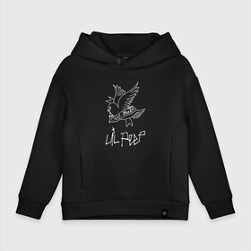 Детское худи Oversize хлопок с принтом LIL PEEP в городе Новоалтайск, френч-терри — 70% хлопок, 30% полиэстер. Мягкий теплый начес внутри —100% хлопок | боковые карманы, эластичные манжеты и нижняя кромка, капюшон на магнитной кнопке | Тематика изображения на принте: lil peep | lil prince | pink | зарубежная музыка | лил пип | маленький принц