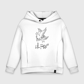 Детское худи Oversize хлопок с принтом LIL PEEP в городе Новоалтайск, френч-терри — 70% хлопок, 30% полиэстер. Мягкий теплый начес внутри —100% хлопок | боковые карманы, эластичные манжеты и нижняя кромка, капюшон на магнитной кнопке | Тематика изображения на принте: lil peep | lil prince | pink | зарубежная музыка | лил пип | маленький принц