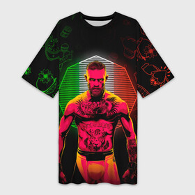 Платье-футболка 3D с принтом CONOR McGREGOR. в городе Новоалтайск,  |  | conor | conor mcgregor | ssru | ufs | бокс | дональд серроне | ирландский боец | конор | конор макгрегор | конор макгрегор vs дональд серроне | макгрегор | профессиональный бокс | смешанные бои