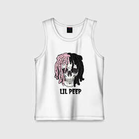 Детская майка хлопок Lil Peep: в городе Новоалтайск,  |  | lil | lil peep | music | new | peep | rap | rip | skull | лил | музыка | пеп | пип | рэп | рэпер | скилет | череп
