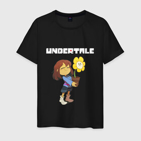 Мужская футболка хлопок с принтом UNDERTALE в городе Новоалтайск, 100% хлопок | прямой крой, круглый вырез горловины, длина до линии бедер, слегка спущенное плечо. | asriel dreemurr | chara | frisk | gaster blaster | sans | undertale | азриэль дримурр | андертейл | андрайн | гастер | меттатон | санс | фриск | чара