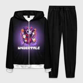 Мужской костюм 3D с принтом UNDERTALE в городе Новоалтайск, 100% полиэстер | Манжеты и пояс оформлены тканевой резинкой, двухслойный капюшон со шнурком для регулировки, карманы спереди | asriel dreemurr | chara | frisk | gaster blaster | sans | undertale | азриэль дримурр | андертейл | андрайн | гастер | меттатон | санс | фриск | чара