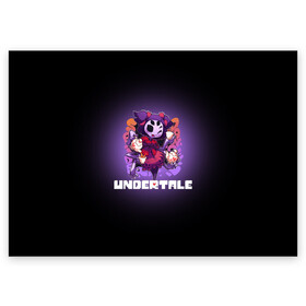 Поздравительная открытка с принтом UNDERTALE в городе Новоалтайск, 100% бумага | плотность бумаги 280 г/м2, матовая, на обратной стороне линовка и место для марки
 | asriel dreemurr | chara | frisk | gaster blaster | sans | undertale | азриэль дримурр | андертейл | андрайн | гастер | меттатон | санс | фриск | чара