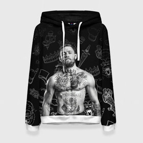 Женская толстовка 3D с принтом CONOR McGREGOR. в городе Новоалтайск, 100% полиэстер  | двухслойный капюшон со шнурком для регулировки, мягкие манжеты на рукавах и по низу толстовки, спереди карман-кенгуру с мягким внутренним слоем. | conor | conor mcgregor | ssru | ufs | бокс | дональд серроне | ирландский боец | конор | конор макгрегор | конор макгрегор vs дональд серроне | макгрегор | профессиональный бокс | смешанные бои