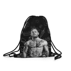 Рюкзак-мешок 3D с принтом CONOR McGREGOR. в городе Новоалтайск, 100% полиэстер | плотность ткани — 200 г/м2, размер — 35 х 45 см; лямки — толстые шнурки, застежка на шнуровке, без карманов и подкладки | conor | conor mcgregor | ssru | ufs | бокс | дональд серроне | ирландский боец | конор | конор макгрегор | конор макгрегор vs дональд серроне | макгрегор | профессиональный бокс | смешанные бои
