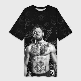 Платье-футболка 3D с принтом CONOR McGREGOR. в городе Новоалтайск,  |  | conor | conor mcgregor | ssru | ufs | бокс | дональд серроне | ирландский боец | конор | конор макгрегор | конор макгрегор vs дональд серроне | макгрегор | профессиональный бокс | смешанные бои