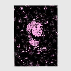 Постер с принтом LIL PEEP в городе Новоалтайск, 100% бумага
 | бумага, плотность 150 мг. Матовая, но за счет высокого коэффициента гладкости имеет небольшой блеск и дает на свету блики, но в отличии от глянцевой бумаги не покрыта лаком | lil peep | lil prince | pink | зарубежная музыка | лил пип | маленький принц