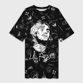 Платье-футболка 3D с принтом LIL PEEP в городе Новоалтайск,  |  | lil peep | lil prince | pink | зарубежная музыка | лил пип | маленький принц