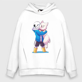 Мужское худи Oversize хлопок с принтом UNDERTALE в городе Новоалтайск, френч-терри — 70% хлопок, 30% полиэстер. Мягкий теплый начес внутри —100% хлопок | боковые карманы, эластичные манжеты и нижняя кромка, капюшон на магнитной кнопке | asriel dreemurr | chara | frisk | gaster blaster | sans | undertale | азриэль дримурр | андертейл | андрайн | гастер | меттатон | санс | фриск | чара