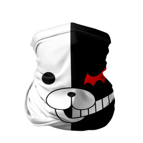 Бандана-труба 3D с принтом MONOKUMA. в городе Новоалтайск, 100% полиэстер, ткань с особыми свойствами — Activecool | плотность 150‒180 г/м2; хорошо тянется, но сохраняет форму | anime | bear | black  white | danganronpa | kurokuma | monodam | monokuma | monomi | monotaro | pink | rabbit | school | shirokuma | аниме | главарь | мoноми | монокума | черно белый | школа