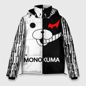Мужская зимняя куртка 3D с принтом MONOKUMA в городе Новоалтайск, верх — 100% полиэстер; подкладка — 100% полиэстер; утеплитель — 100% полиэстер | длина ниже бедра, свободный силуэт Оверсайз. Есть воротник-стойка, отстегивающийся капюшон и ветрозащитная планка. 

Боковые карманы с листочкой на кнопках и внутренний карман на молнии. | Тематика изображения на принте: anime | bear | black  white | danganronpa | kurokuma | monodam | monokuma | monomi | monotaro | pink | rabbit | school | shirokuma | аниме | главарь | мoноми | монокума | черно белый | школа