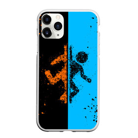 Чехол для iPhone 11 Pro Max матовый с принтом Portal в городе Новоалтайск, Силикон |  | aperture | half life | laboratorie | portal | брызги | головоломка | краски | портал | телепорт