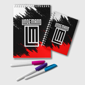 Блокнот с принтом LINDEMANN в городе Новоалтайск, 100% бумага | 48 листов, плотность листов — 60 г/м2, плотность картонной обложки — 250 г/м2. Листы скреплены удобной пружинной спиралью. Цвет линий — светло-серый
 | lindemann | lm | rock | кристиан лоренц | линдеманн | лм | музыка | рок | тилль линдеманн