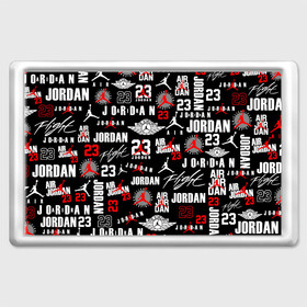 Магнит 45*70 с принтом MICHAEL JORDAN LOGOBOMBING в городе Новоалтайск, Пластик | Размер: 78*52 мм; Размер печати: 70*45 | Тематика изображения на принте: 23 | bulls | chicago bulls | jordan | logo | michael jordan | nba | paris saint germain | psg | red | sport | быки | джордан | лого | майкл джордан | псж | спорт | чикаго буллс