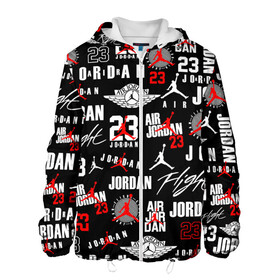 Мужская куртка 3D с принтом MICHAEL JORDAN LOGOBOMBING в городе Новоалтайск, ткань верха — 100% полиэстер, подклад — флис | прямой крой, подол и капюшон оформлены резинкой с фиксаторами, два кармана без застежек по бокам, один большой потайной карман на груди. Карман на груди застегивается на липучку | 23 | bulls | chicago bulls | jordan | logo | michael jordan | nba | paris saint germain | psg | red | sport | быки | джордан | лого | майкл джордан | псж | спорт | чикаго буллс