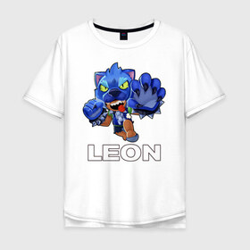 Мужская футболка хлопок Oversize с принтом Brawl Stars LEON в городе Новоалтайск, 100% хлопок | свободный крой, круглый ворот, “спинка” длиннее передней части | brawl | brawl stars | crow | leon | sally | shark | stars | акула | бравл | бравл старс | браво старс | игра | компьютерная | кров | леон | леон акула | онлайн | старс | шарк