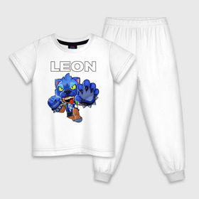 Детская пижама хлопок с принтом Brawl Stars LEON в городе Новоалтайск, 100% хлопок |  брюки и футболка прямого кроя, без карманов, на брюках мягкая резинка на поясе и по низу штанин
 | brawl | brawl stars | crow | leon | sally | shark | stars | акула | бравл | бравл старс | браво старс | игра | компьютерная | кров | леон | леон акула | онлайн | старс | шарк