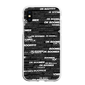 Чехол для iPhone XS Max матовый с принтом OK BOOMER в городе Новоалтайск, Силикон | Область печати: задняя сторона чехла, без боковых панелей | бумер | мем | надпись | окей | паттерн | текст | фраза | черно белый