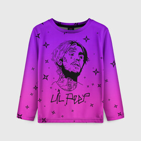 Детский лонгслив 3D с принтом LIL PEEP. в городе Новоалтайск, 100% полиэстер | длинные рукава, круглый вырез горловины, полуприлегающий силуэт
 | lil peep | lil prince | pink | зарубежная музыка | зарубежный рэп | лил пип | маленький принц