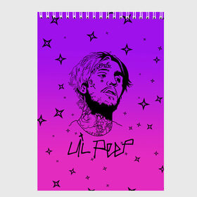 Скетчбук с принтом LIL PEEP в городе Новоалтайск, 100% бумага
 | 48 листов, плотность листов — 100 г/м2, плотность картонной обложки — 250 г/м2. Листы скреплены сверху удобной пружинной спиралью | lil peep | lil prince | pink | зарубежная музыка | зарубежный рэп | лил пип | маленький принц