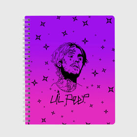 Тетрадь с принтом LIL PEEP в городе Новоалтайск, 100% бумага | 48 листов, плотность листов — 60 г/м2, плотность картонной обложки — 250 г/м2. Листы скреплены сбоку удобной пружинной спиралью. Уголки страниц и обложки скругленные. Цвет линий — светло-серый
 | lil peep | lil prince | pink | зарубежная музыка | зарубежный рэп | лил пип | маленький принц