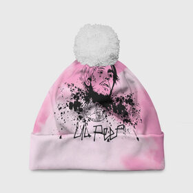 Шапка 3D c помпоном с принтом LIL PEEP. в городе Новоалтайск, 100% полиэстер | универсальный размер, печать по всей поверхности изделия | lil peep | lil prince | pink | зарубежная музыка | лил пип | маленький принц