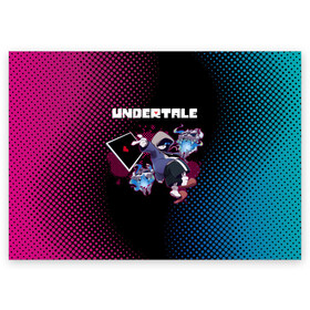 Поздравительная открытка с принтом UNDERTALE в городе Новоалтайск, 100% бумага | плотность бумаги 280 г/м2, матовая, на обратной стороне линовка и место для марки
 | asriel dreemurr | chara | frisk | gaster blaster | sans | undertale | азриэль дримурр | андертейл | андрайн | гастер | меттатон | санс | фриск | чара