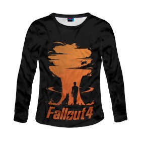 Женский лонгслив 3D с принтом Fallout 4 в городе Новоалтайск, 100% полиэстер | длинные рукава, круглый вырез горловины, полуприлегающий силуэт | art | dog | drone | explosion | fallout | fallout 4 | game | man | арт | взрыв | дрон | игра | собака | фоллаут | фоллаут 4 | человек