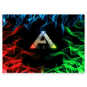Поздравительная открытка с принтом Ark Survival | АРК СУРВИВАЛ (Z) в городе Новоалтайск, 100% бумага | плотность бумаги 280 г/м2, матовая, на обратной стороне линовка и место для марки
 | ark survival evolved | dino | game | динозавр | игры