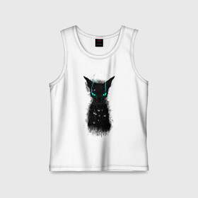 Детская майка хлопок с принтом Dark Cat в городе Новоалтайск,  |  | cat | monster | глаза | горят | дымит | дымится | кот | кошак | кошатина | кошка | кэт | мокрый | монстер | нос