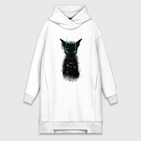 Платье-худи хлопок с принтом Dark Cat в городе Новоалтайск,  |  | cat | monster | глаза | горят | дымит | дымится | кот | кошак | кошатина | кошка | кэт | мокрый | монстер | нос