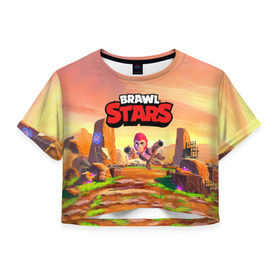 Женская футболка Crop-top 3D с принтом Brawl Stars. Colt в городе Новоалтайск, 100% полиэстер | круглая горловина, длина футболки до линии талии, рукава с отворотами | bo | brawl | brock | bull | colt | dynamike | elprimo | jessie | leon | moba | nita | shelly | stars | бо | брок | булл | джесси | динамайк | кольт | леон | нита | шелли | эльпримо