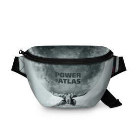 Поясная сумка 3D с принтом Power of the Atlas в городе Новоалтайск, 100% полиэстер | плотная ткань, ремень с регулируемой длиной, внутри несколько карманов для мелочей, основное отделение и карман с обратной стороны сумки застегиваются на молнию | atlas | power | powerlifting | sport | strength | weightlifting | атлант | бодибилдинг | качок | пауэрлифтинг | сила | спорт