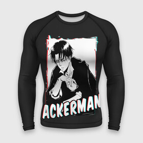 Мужской рашгард 3D с принтом Ackerman monochrome в городе Новоалтайск,  |  | 3 | aot | attack | foxen aot | kyojin | levi | mikasa | season | shingeki | snk | titan | аккерман | ант | аот | арлерт | армин | атака | йегер | микаса | титанов | фоксен | эрен