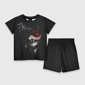 Детский костюм с шортами 3D с принтом Tokyo Ghoul в городе Новоалтайск,  |  | ccg | cover | ghoul | jack | kaneki | kureo | mado | tokyo | touka | unravel | гуль | канеки кен | куинкс | сёдзё | сова | токийский | ужасы | хайсе сасаки
